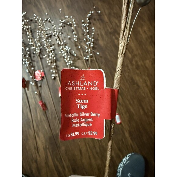 8 Ashland Noel Christmas Stem Brown Branch Silver Tips Decor Arrangement NWT - Picture 5 of 5